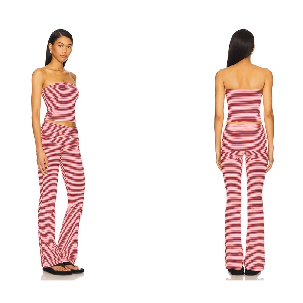 NWT Superdown x Revolve Katija Pant Set Red Stripe Knit Lounge Set L